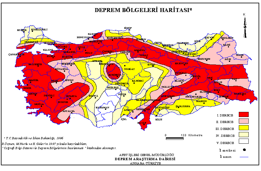 Türkiye deprem haritası